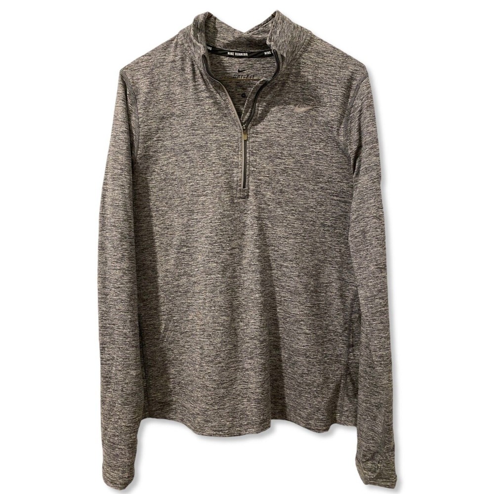 Nike Running Women's Pullover Dri Fit Long Sleeve 1/4 Zip Gray Size M